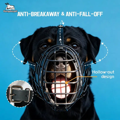 Adjustable Dog Muzzle for Medium to Large Breeds - Anti-Barking and Anti-Eating Breathable Pet Mouth Cage for Outdoor Use