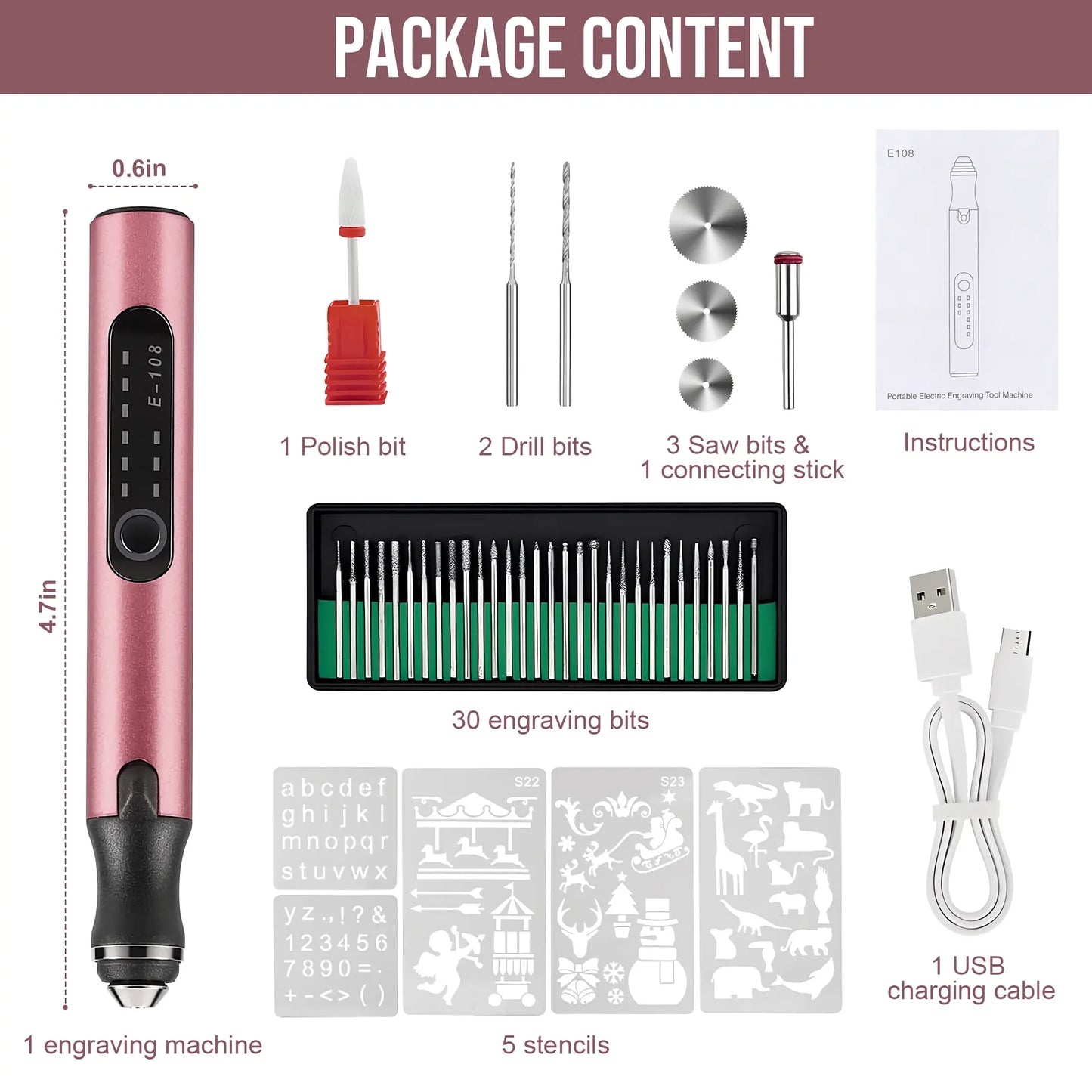 Must-Have Mini Cordless Electric Drill Pen for Resin Art Jewelry Making DIY Customization 3-Speed Engraving Kit with 30 Bits Portable Hand Drill for Crafts Plastic Wood and Metal Polish