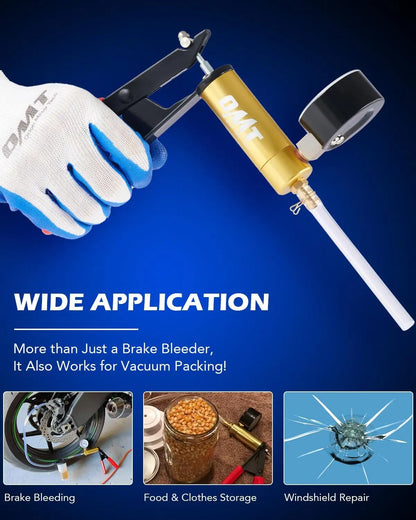 Orion Motor Tech Brake Bleeder Kit with Hand Vacuum Pump and Adapters, Brake Bleeding Kit for Brake Fluid Power Steering Fluid More, Vacuum Brake Bleeder Pump with Pressure Gauge Gray/Black/Blue, Car Diagnostic Tools, Limited Time Deal #Summervibes