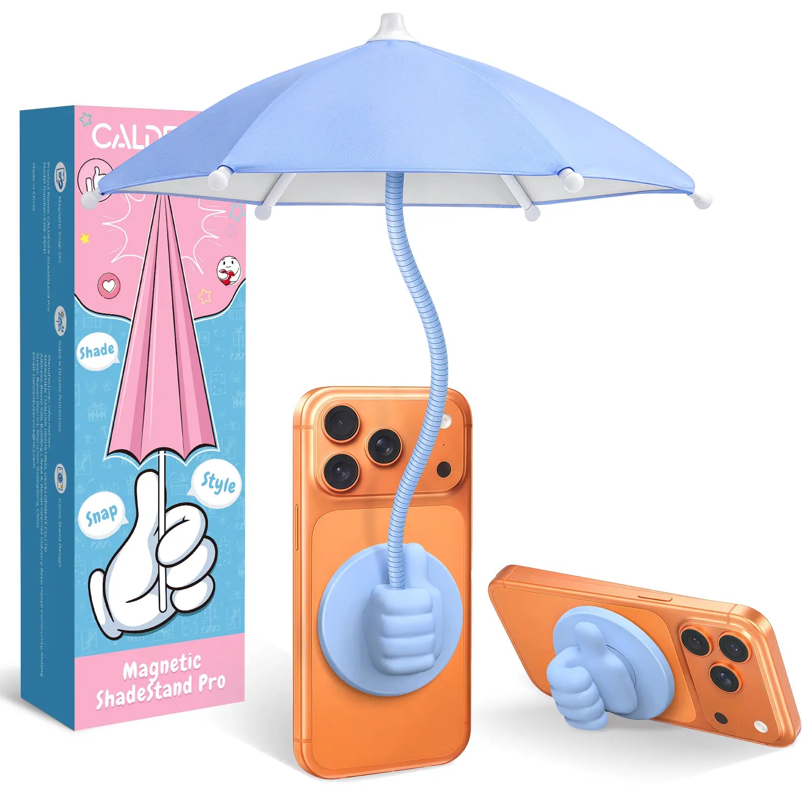 Phone Umbrella for Sun Shade Magnetic: Universal Thumbs up Cell Phone Umbrella for Iphone Beach Outdoor Pool Travel Sunshade UV Protection Adjustable Funny Gadgets for Women Teens Girls Boys Men Easter Gifts Sun Umbrella Holder