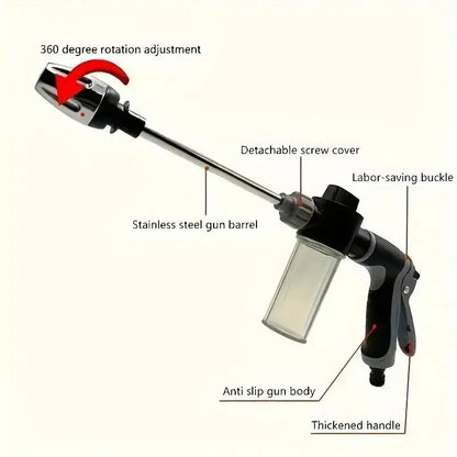 High-Pressure Car Washer with Foam Spray Gun, Car Foam Sprayer, Durable Long Handle Plastic Design, Ideal for Cars, Trucks, Suvs, Outdoor Gardening