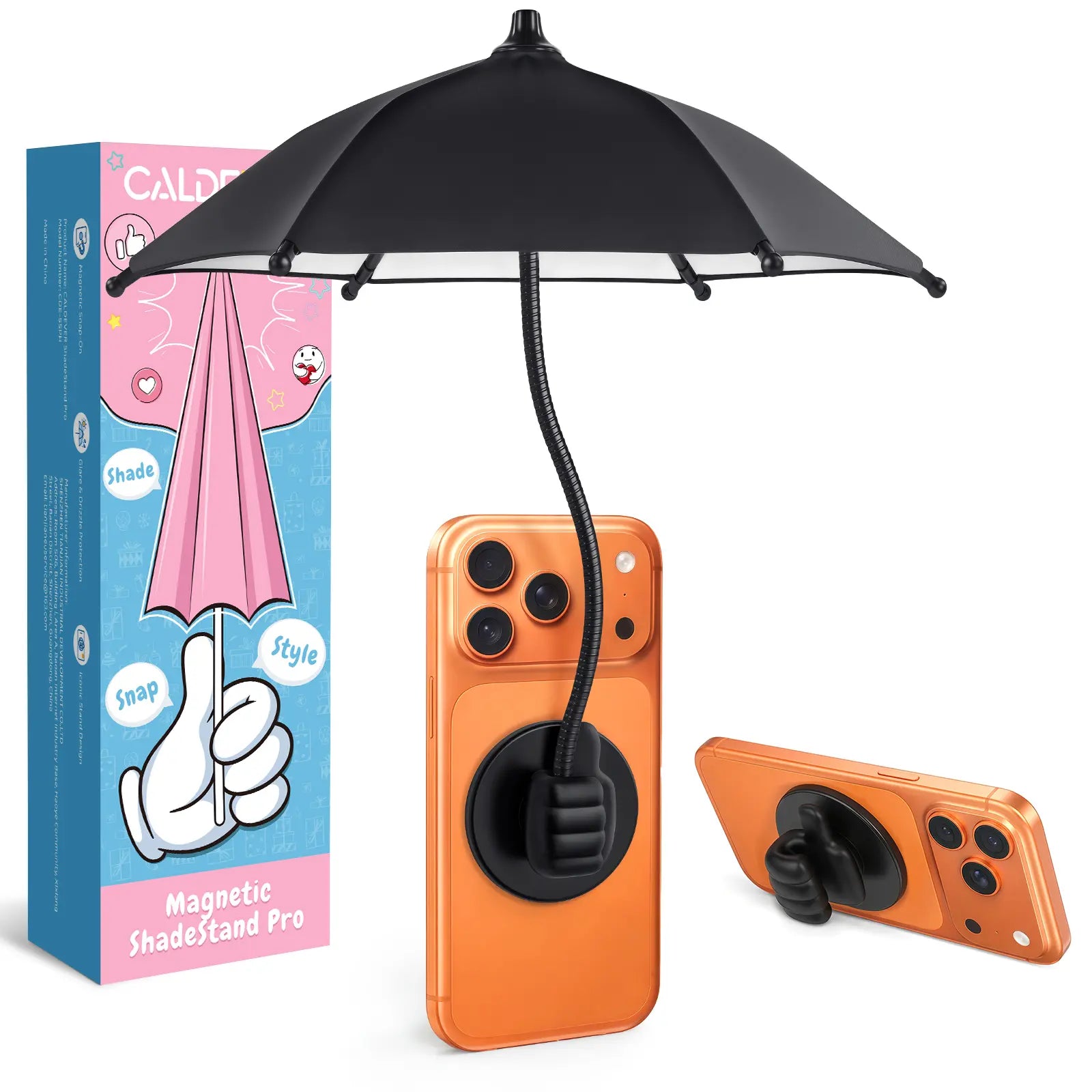 Phone Umbrella for Sun Shade Magnetic: Universal Thumbs up Cell Phone Umbrella for Iphone Beach Outdoor Pool Travel Sunshade UV Protection Adjustable Funny Gadgets for Women Teens Girls Boys Men Easter Gifts Sun Umbrella Holder
