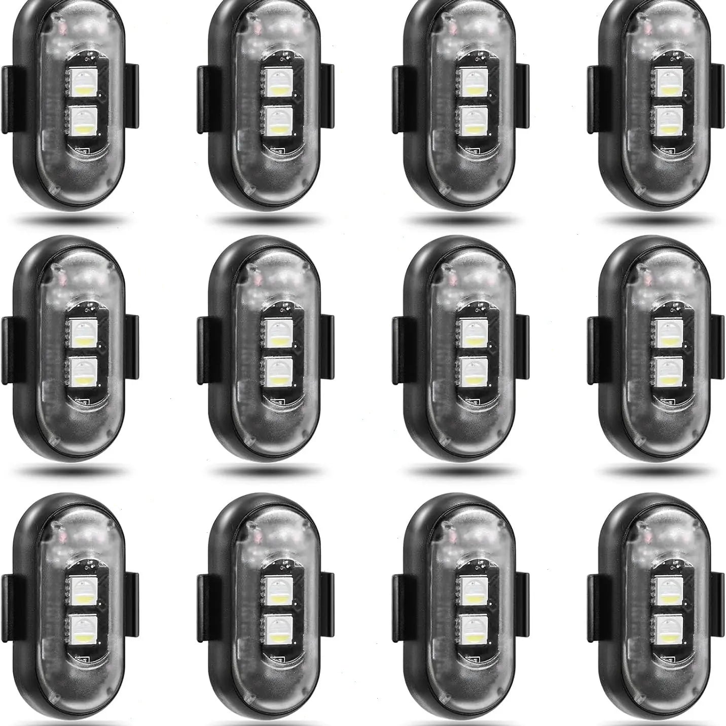 Wireless LED Lights with Remote Control Waterproof Rechargeable Anti-Collision USB Charging Lights for Car Bike Motorcycle Camping