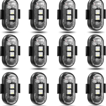 Wireless LED Lights with Remote Control Waterproof Rechargeable Anti-Collision USB Charging Lights for Car Bike Motorcycle Camping