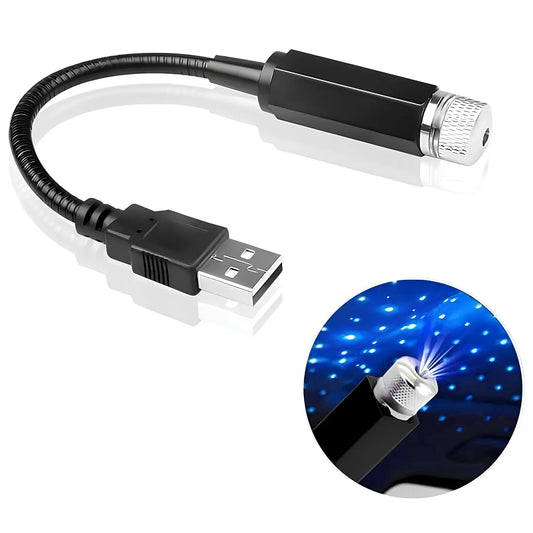 USB Star Projector Night Light, Portable Adjustable Romantic Interior Car Roof Lights, Portable Star Lamp Projector Decorations for Car, Ceiling, Bedroom
