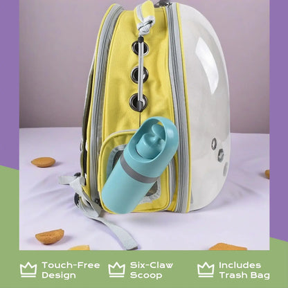 Portable Touchless Dog Poop Scooper, Six Claw Waste Grabber, Includes 1 Roll Trash Bags, Suitable for Small and Medium Dogs, Outdoor