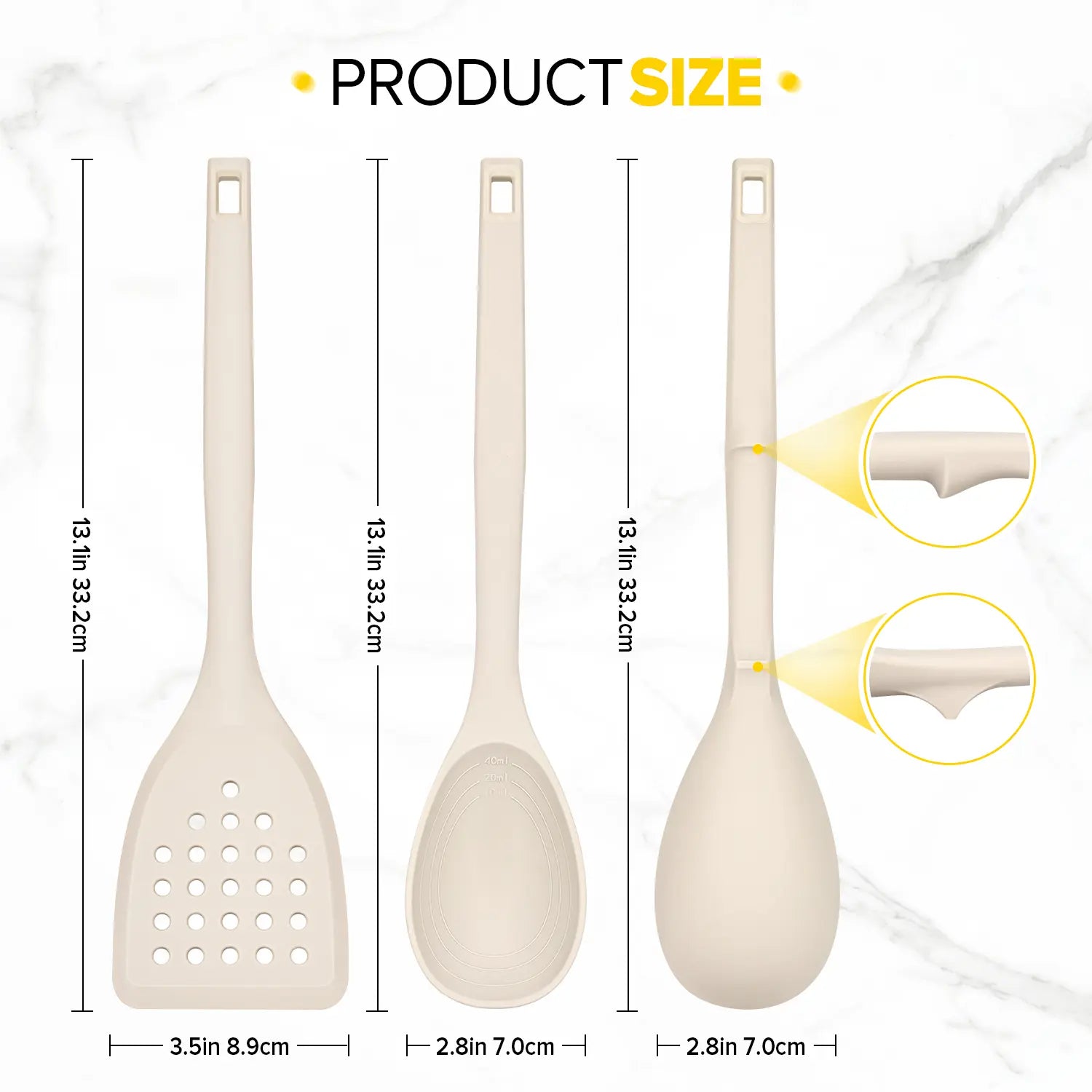 Pack of 4 Silicone Cooking Utensils Set, Non Stick Solid Spatulas and Heat Resistant Slotted Spoons with Back Hooks, Ideal BPA Free Kitchen Utensils Set for Frying,Serving,Turning,Stirring
