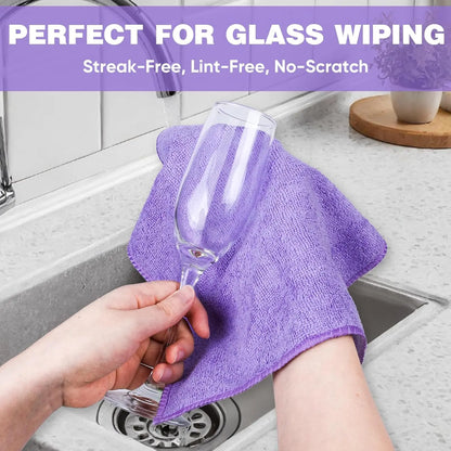 Microfiber Cleaning Cloths, 10 Pack Assorted Cleaning Rags, Highly Absorbent Microfiber Towels for Car, Kitchen, Bathroom and Household Cleaning, 11.8"X11.8"