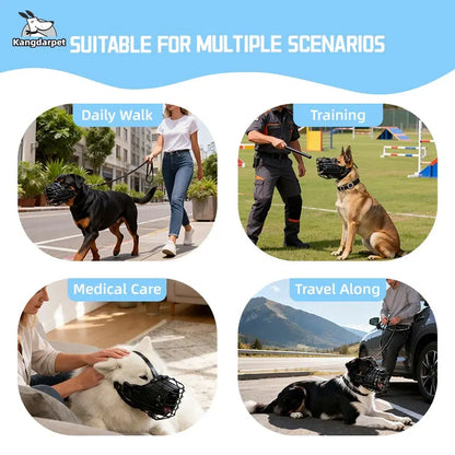Adjustable Dog Muzzle for Medium to Large Breeds - Anti-Barking and Anti-Eating Breathable Pet Mouth Cage for Outdoor Use