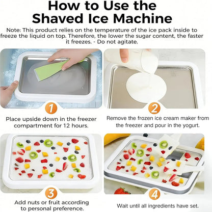 YEEWHALE 2-In-1 Portable Rolled Ice Cream Maker for Home Use, Kitchen Gadgets Kit with 2 Scrapers, Cold Plate, Mini Ice Cream Tray & Board, Makes Frozen Yogurt & Gelato for Families