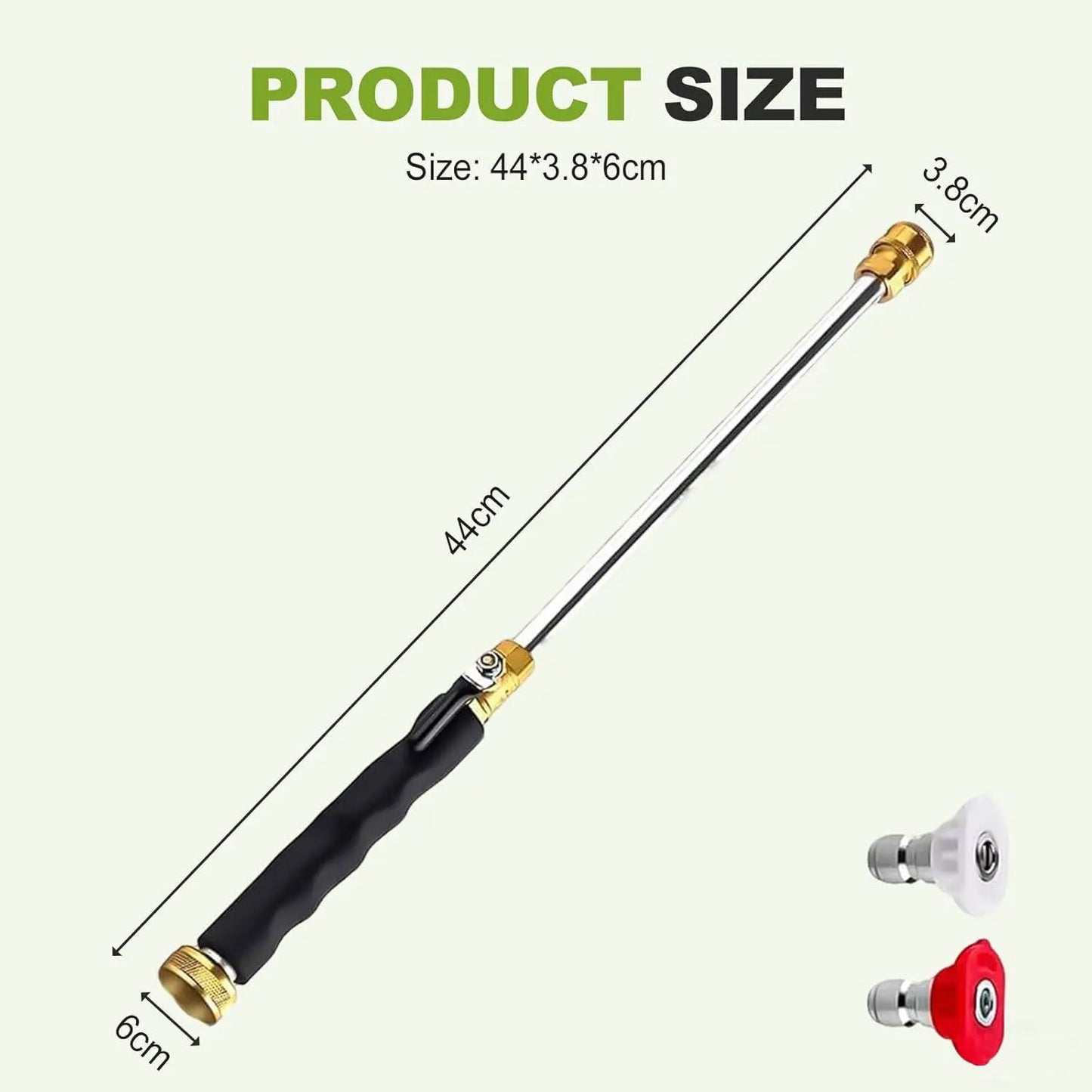 High-Pressure Jet Nozzle Power Washer for Garden Hose with Adjustable Spray Patterns and Three Nozzle Attachments for Car Washing, Patio Cleaning, and Pet Care