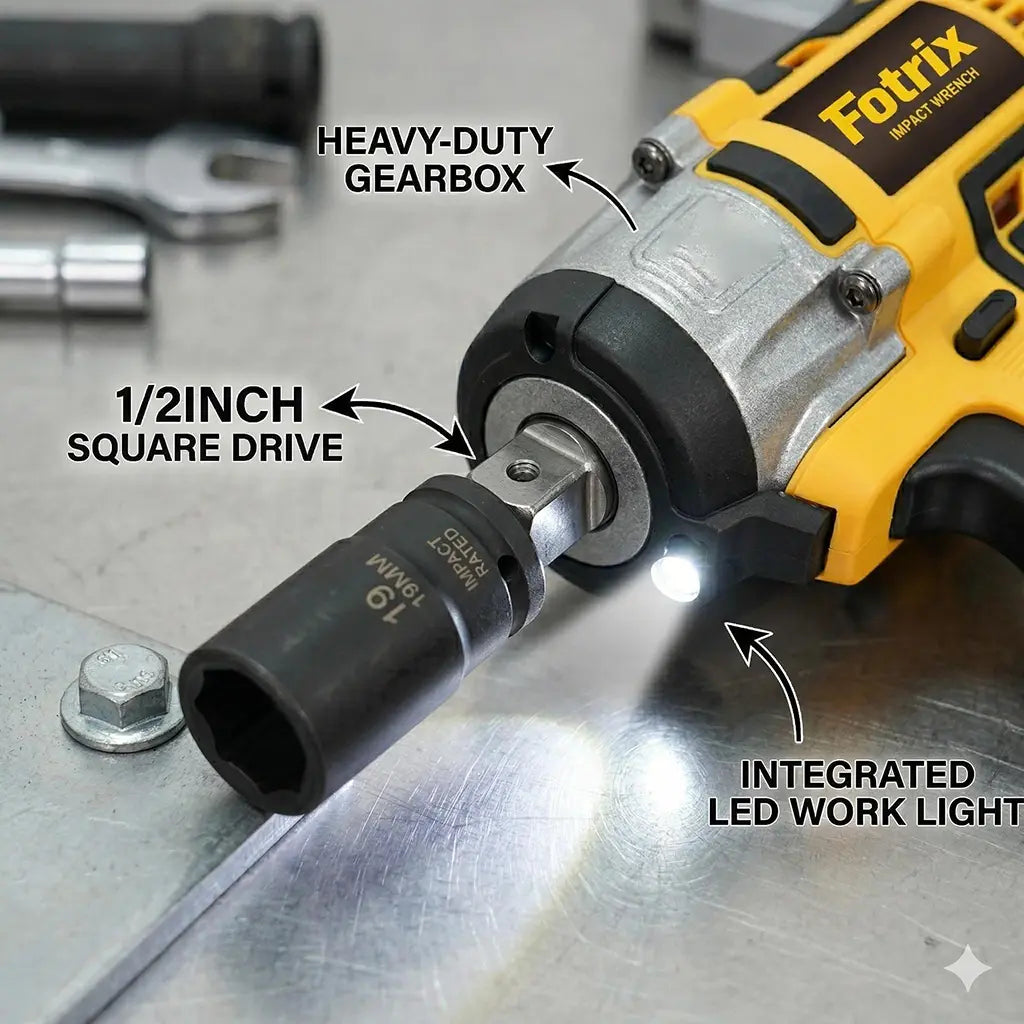 1/2-Inch Cordless Impact Wrench, 3-In-1 High-Torque Power Tool with Rechargeable Lithium Battery Pack, Station Charging Dock, Socket Set, Drill Bit Set & LED Lights, Mechanic Tools for DIY Enthusiasts, Automotive & Construction Use,Summervibes