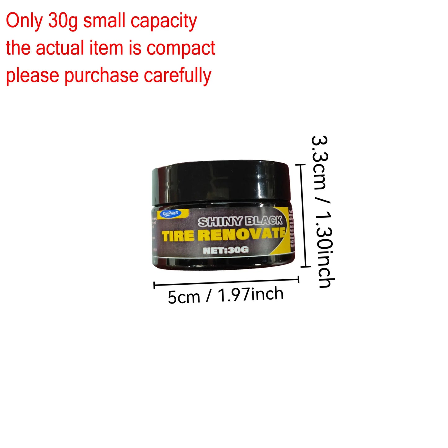 1Pcs 30G Car Tire Renovation Paste Black Tire Polish Restores Faded Tire Long Lasting Gloss Small Bottle Portable Auto Care Essential Ideal Gift for Father Husband Boyfriend