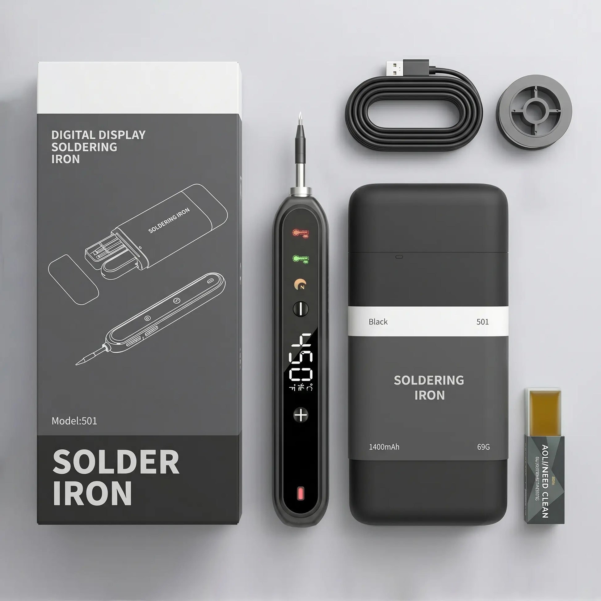 Cordless Soldering Iron Kit with Digital Display, 8-Second Fast Heating Portable Soldering Pen for Electronics DIY Repair