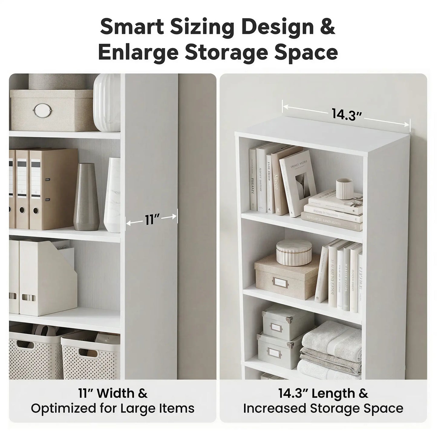 #Summervibes 6-Tier Narrow Display Bookcase with 2 Adjustable Shelves，80"H Tall Modern Storage Cabinet Etagere Bookshelf for Collectibles, Living Room, Office