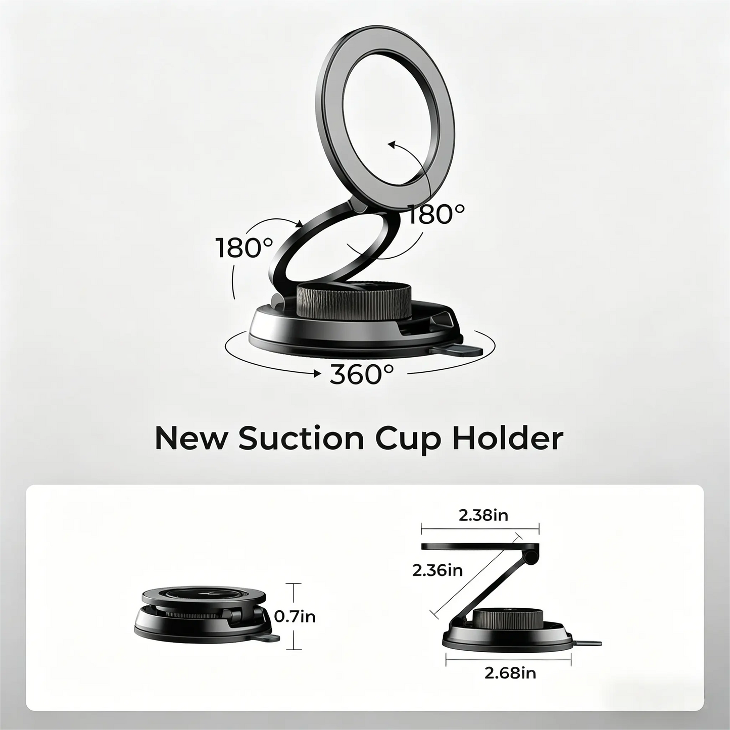 LISEN Car Phone Holder for Magsafe [All Metal &Nano Gel Super Strong Suction] 360 Adjustable Vacuum Magnetic Phone Holder for Car, Suction Cup Phone Mount for Iphone 17 Pro Max 16 15 14 13 12 #Summervibes