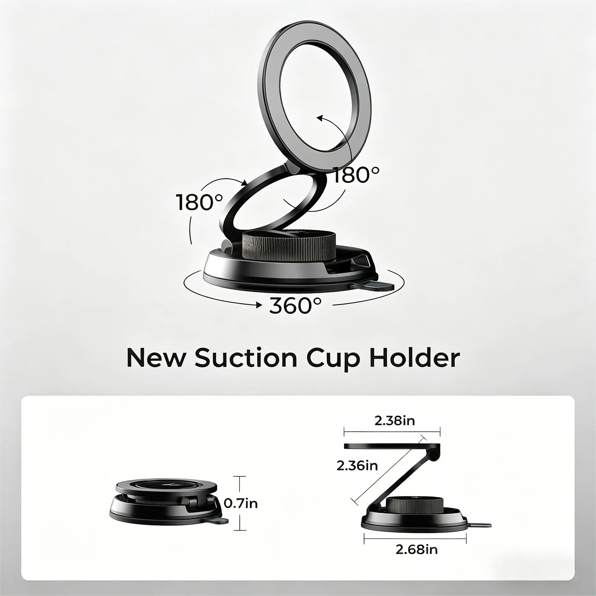 LISEN Car Phone Holder for Magsafe [All Metal &Nano Gel Super Strong Suction] 360 Adjustable Vacuum Magnetic Phone Holder for Car, Suction Cup Phone Mount for Iphone 17 Pro Max 16 15 14 13 12 #Summervibes