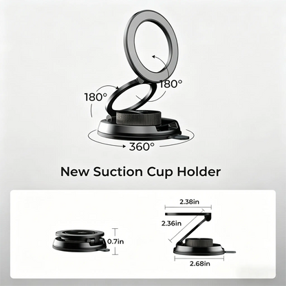 LISEN Car Phone Holder for Magsafe [All Metal &Nano Gel Super Strong Suction] 360 Adjustable Vacuum Magnetic Phone Holder for Car, Suction Cup Phone Mount for Iphone 17 Pro Max 16 15 14 13 12 #Summervibes