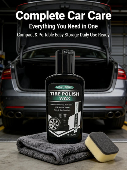 Summervibes Car Tire Coating Paste (100G) — Specially Designed to Restore Tire Luster, Repair Plastic Components, and Revive the Original Deep Black Texture of Rubber. Ideal for the Daily Maintenance and Care of Both Interior Trim and Tires.