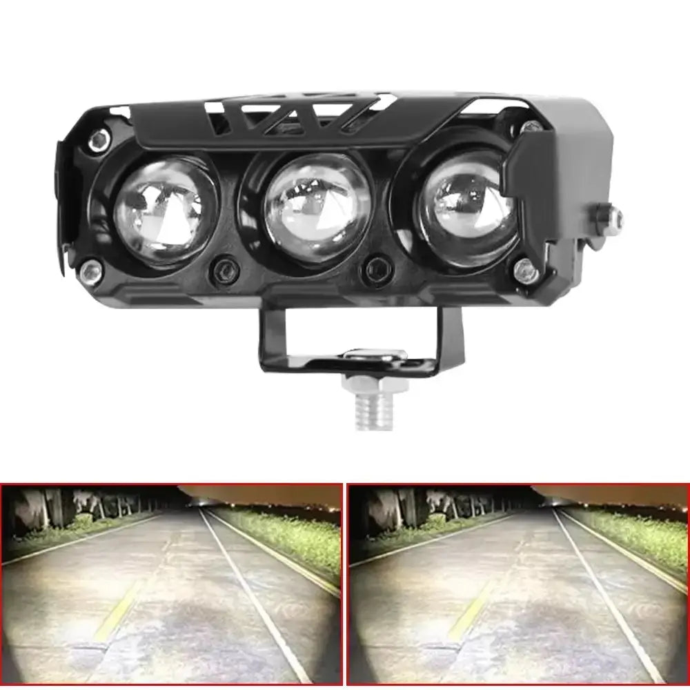 LED Spotlight Dual-Color Hi/Low Beam Fog Lamps - Mini Lens Headlight Driving Lights for Cars, Trucks, SUVs, UTVs, and Motorcycles (12-36V)