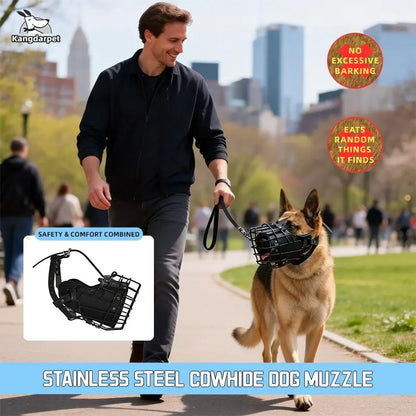 Adjustable Dog Muzzle for Medium to Large Breeds - Anti-Barking and Anti-Eating Breathable Pet Mouth Cage for Outdoor Use