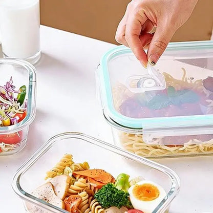 2-Pack 50 Oz Kitchen Glass Food Storage Containers, Airtight Leak-Proof Locking Lid Bento Boxes, Reusable Snack Containers, Stackable Oil-Resistant Smooth Meal Prep Units for Microwave, Oven, Freezer, Dishwasher, Bpa-Free,Summervibes