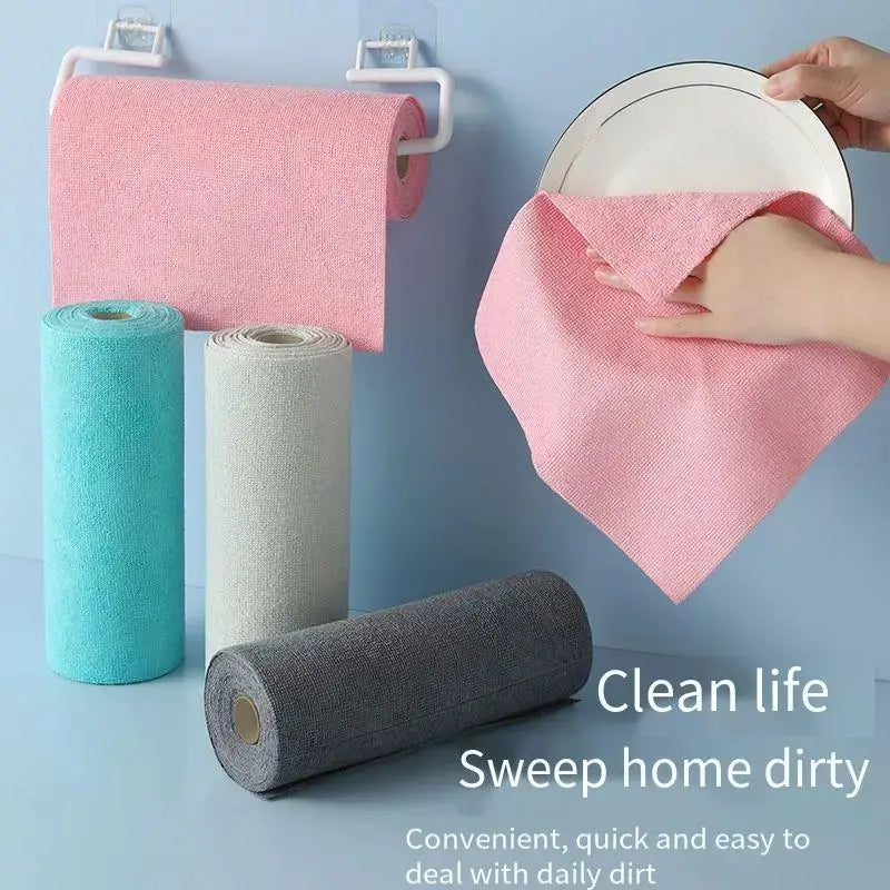 Reusable Microfiber Cleaning Cloth Roll, 196.85-Inch Long Wipe, Kitchen Towel Replacement, Multipurpose Cleaning Cloths, Multi-Purpose Cleaner for Home Use Summervibes