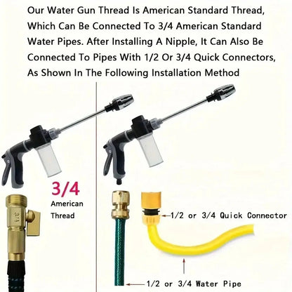 High-Pressure Car Washer with Foam Spray Gun, Car Foam Sprayer, Durable Long Handle Plastic Design, Ideal for Cars, Trucks, Suvs, Outdoor Gardening