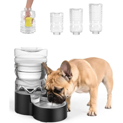 2.5 Gallon Automatic Dog Water Dispenser with Wide Mouth for Easy Cleaning and Removable Stainless Steel Bowl - Gravity Refilling System for Cats and Dogs in Multi-Pet Homes
