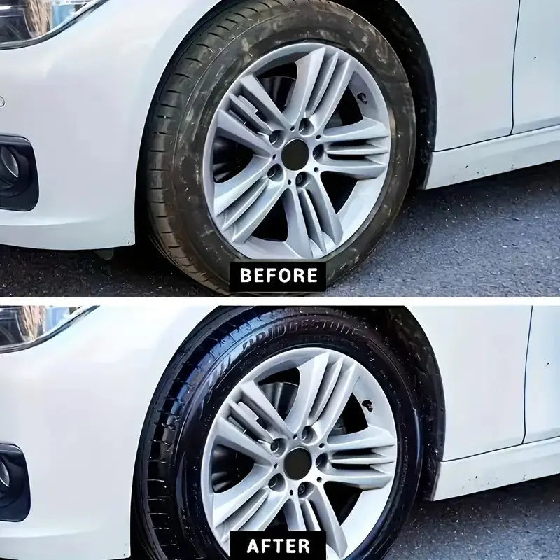 1Pcs 30G Car Tire Renovation Paste Black Tire Polish Restores Faded Tire Long Lasting Gloss Small Bottle Portable Auto Care Essential Ideal Gift for Father Husband Boyfriend